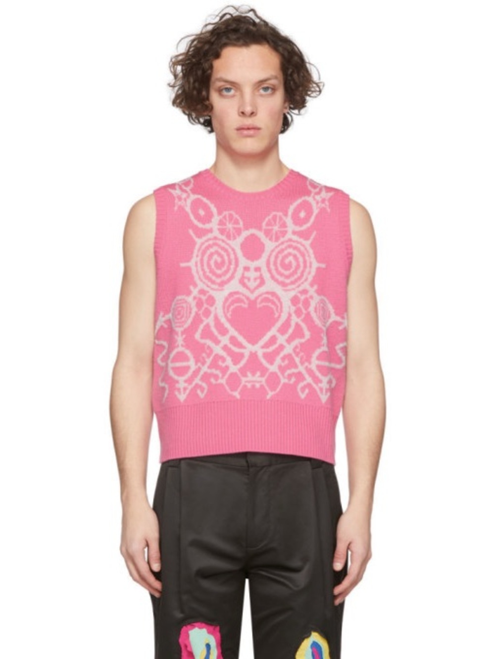 Charles Jeffrey Loverboy Pink Pict Vest New Small